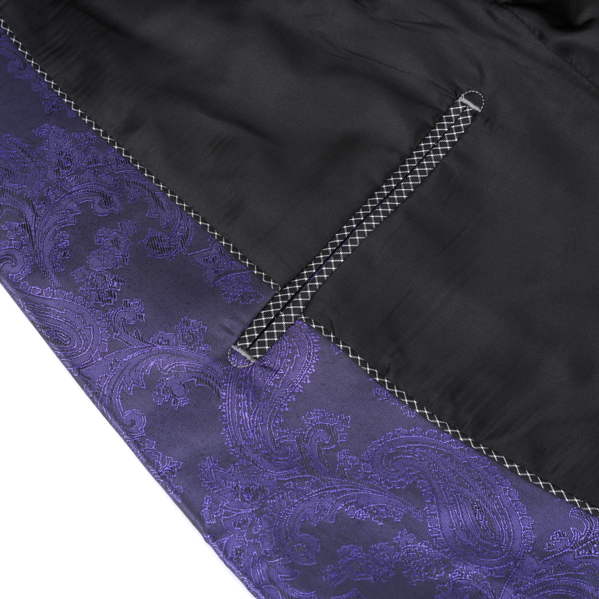 2-Piece Slim Fit Paisley Fashion Suit Purple