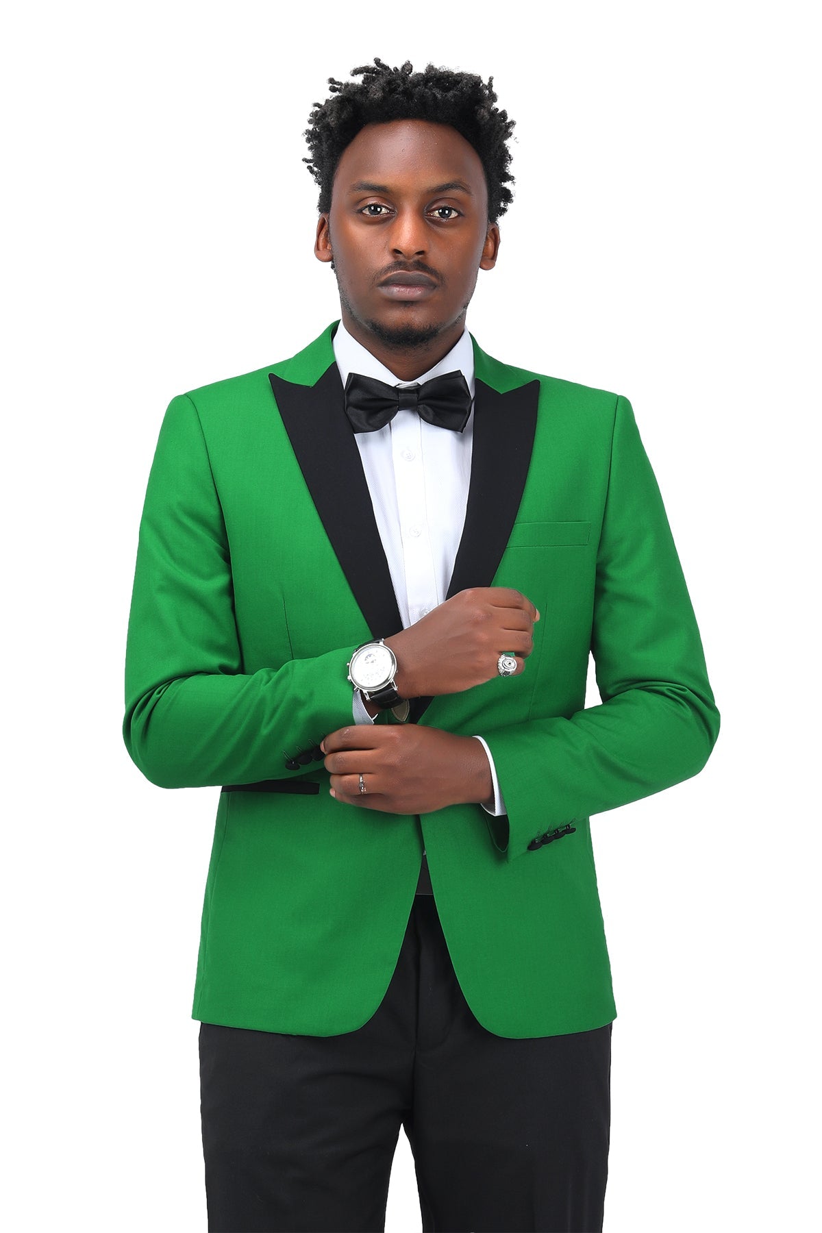 Green 3-Piece Slim Fit Tuxedo - One Button, Peaked Lapel