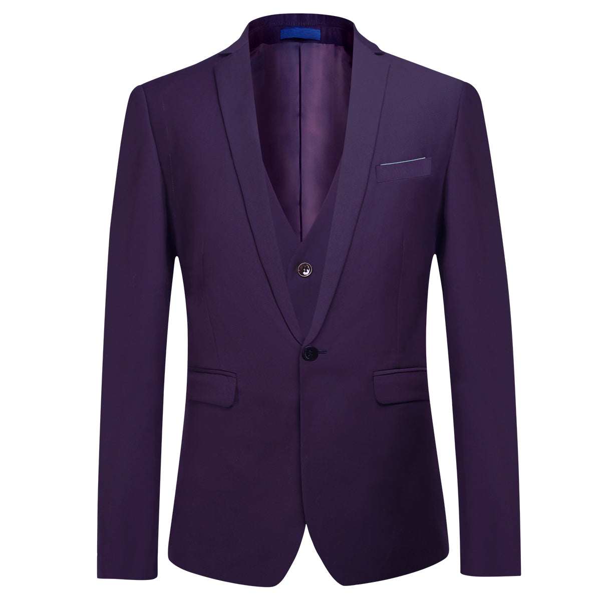 3-Piece Slim Fit Classic Violet Purple Suit