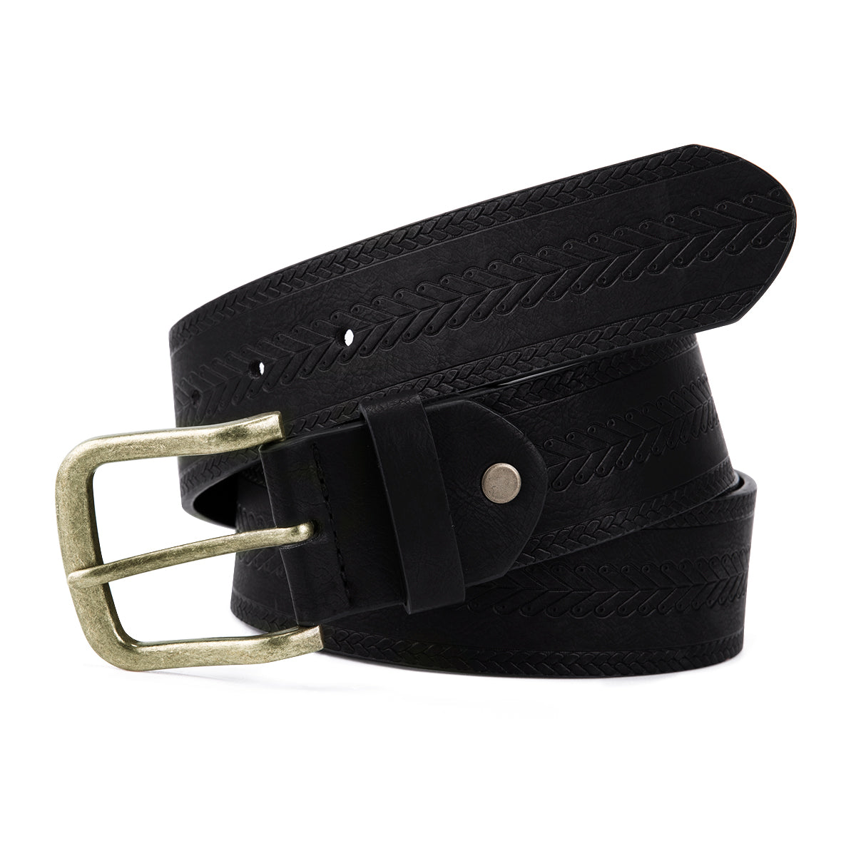 Herringbone Embossed leather Belt