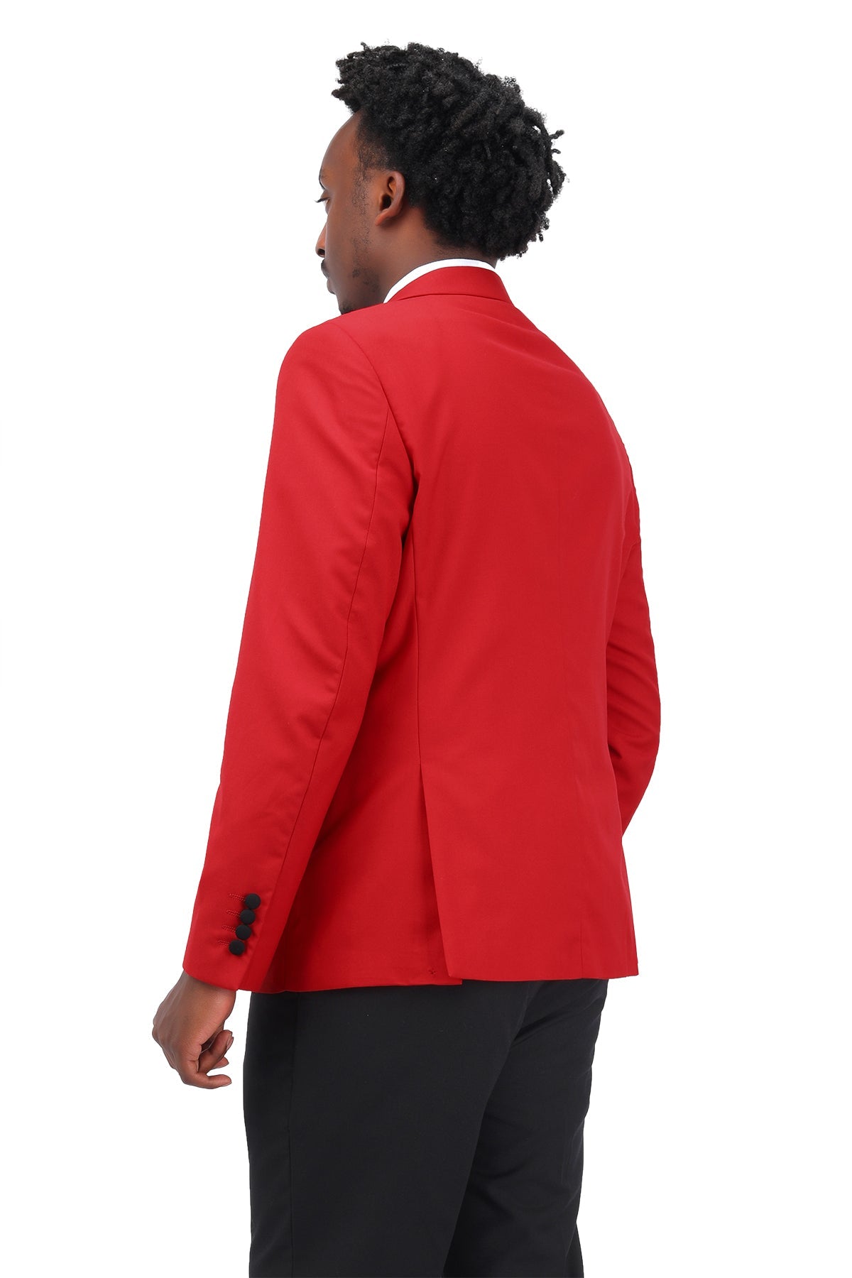 Red Slim Fit Peak Lapel 3-Piece Suit