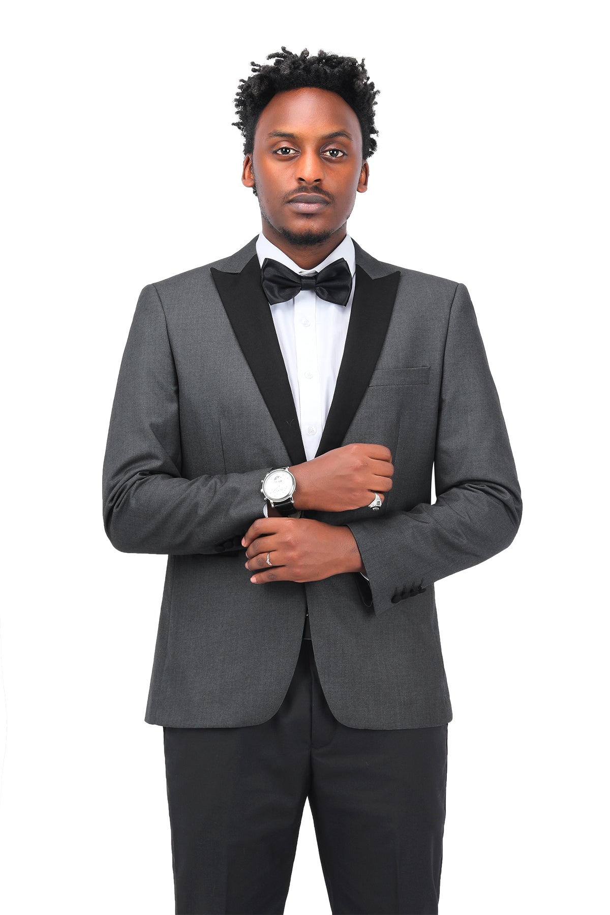 Grey 3-Piece Slim Fit Tuxedo - One Button, Peaked Lapel