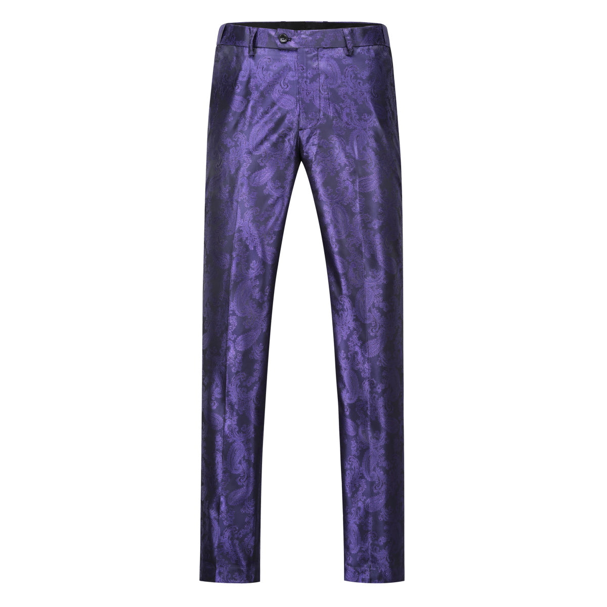 2-Piece Slim Fit Paisley Fashion Suit Purple