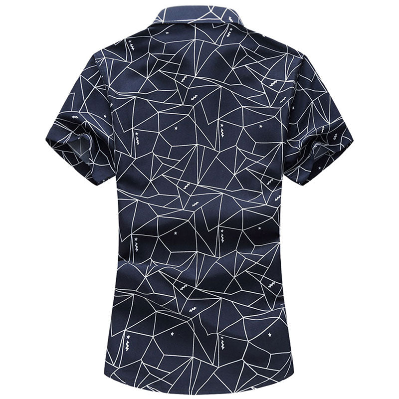 Slim Fit Cool Broken Line Shirt Navy