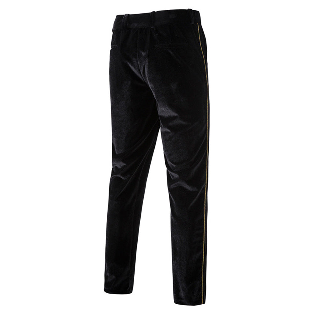 Black Velvet-Trimmed 2-Piece Double-Breasted Suit
