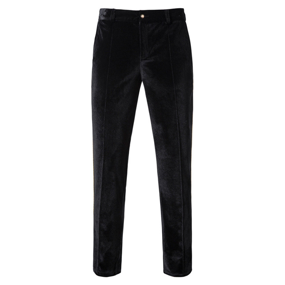 Black Velvet-Trimmed 2-Piece Double-Breasted Suit