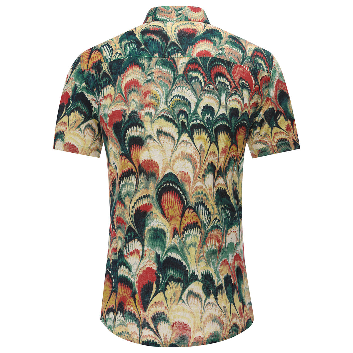 Vibrant Peacock Feather Print 2-Piece Summer Suit