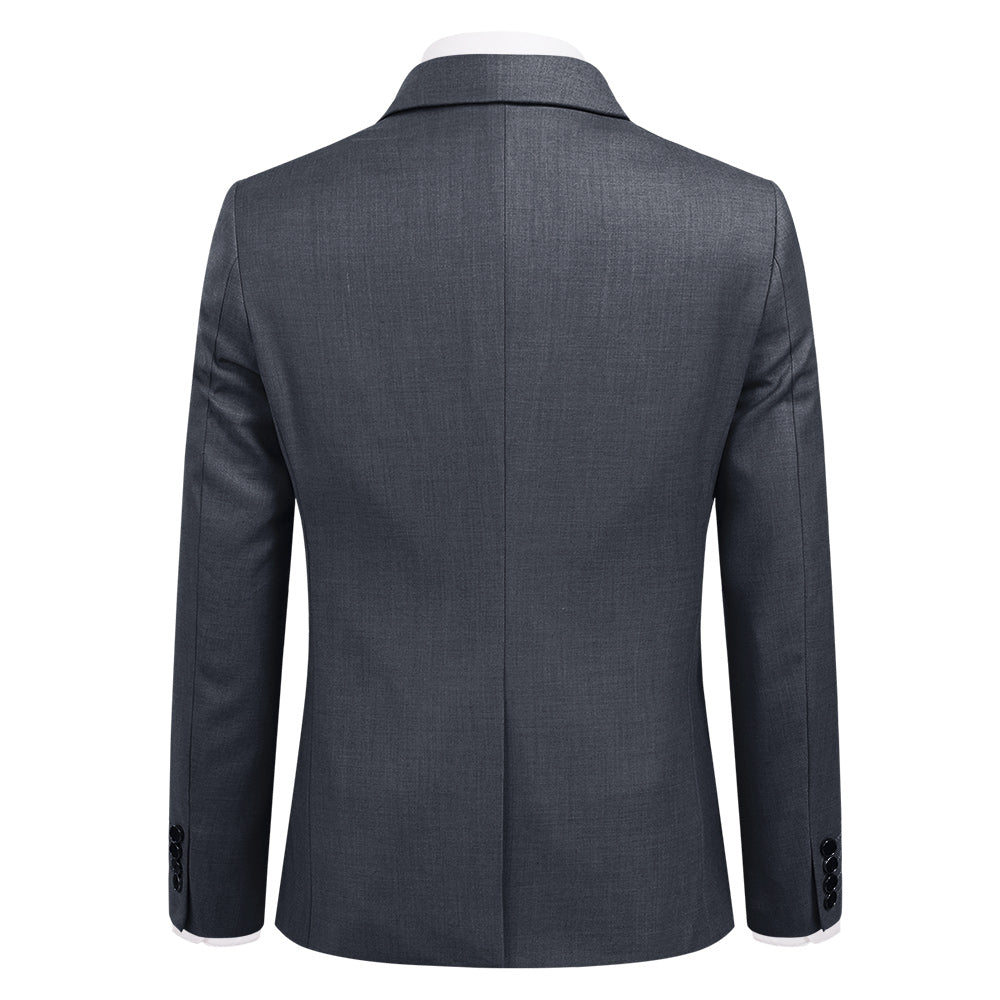 3-Piece Slim Fit One Button Fashion DimGrey Suit