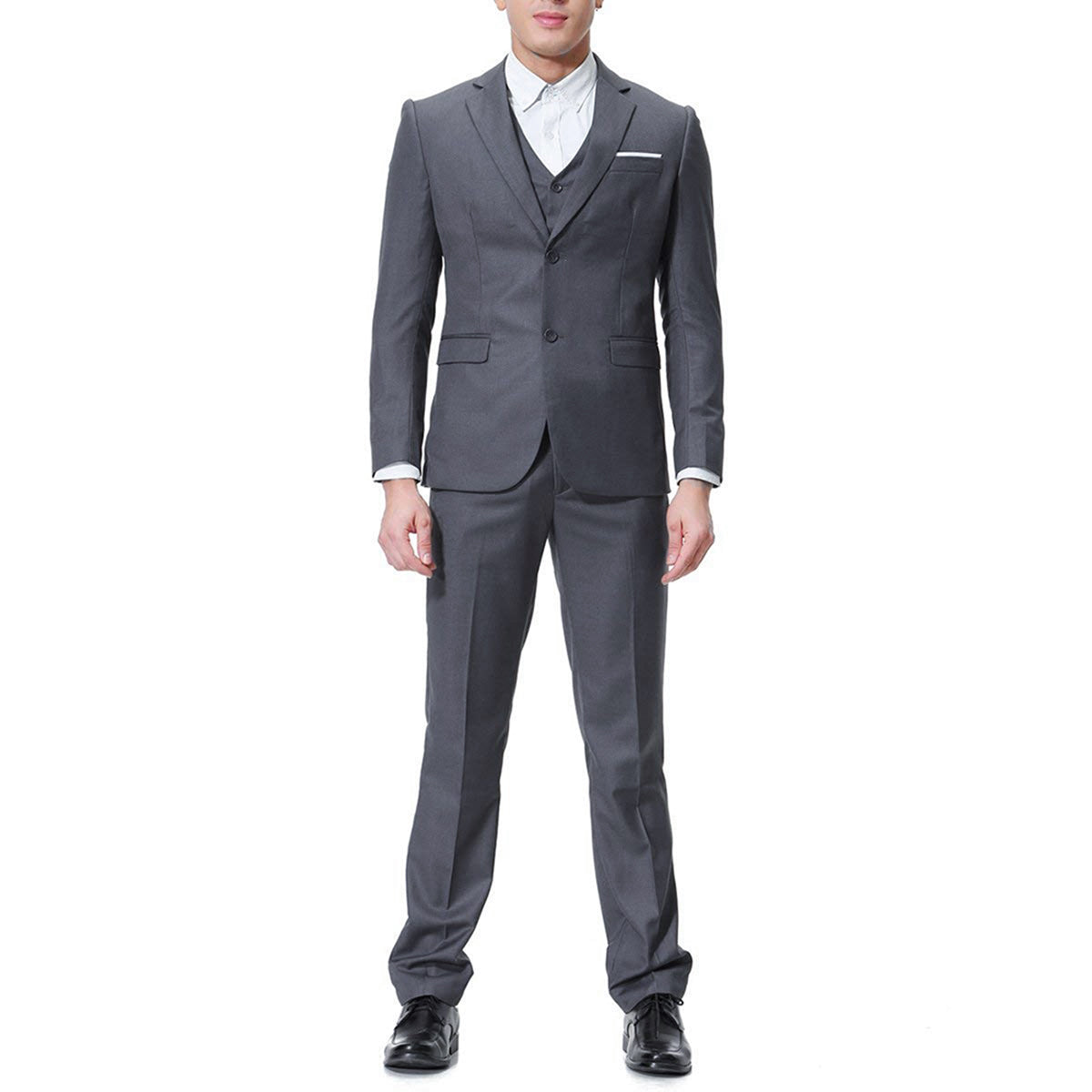 3-Piece DimGrey Notched Lapel Suit