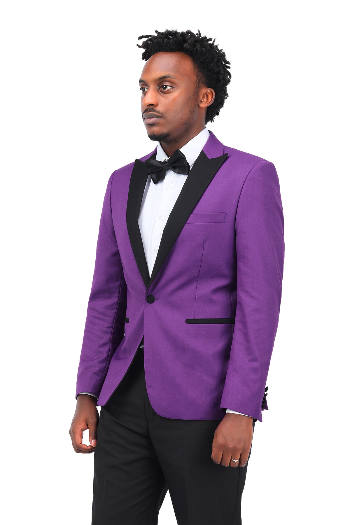 Purple 3-Piece Slim Fit Tuxedo - One Button, Peaked Lapel