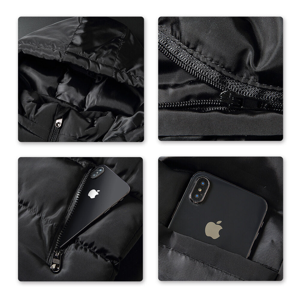 Allthemen Hooded padded Jacket, Sleeveless, Slim fit Black