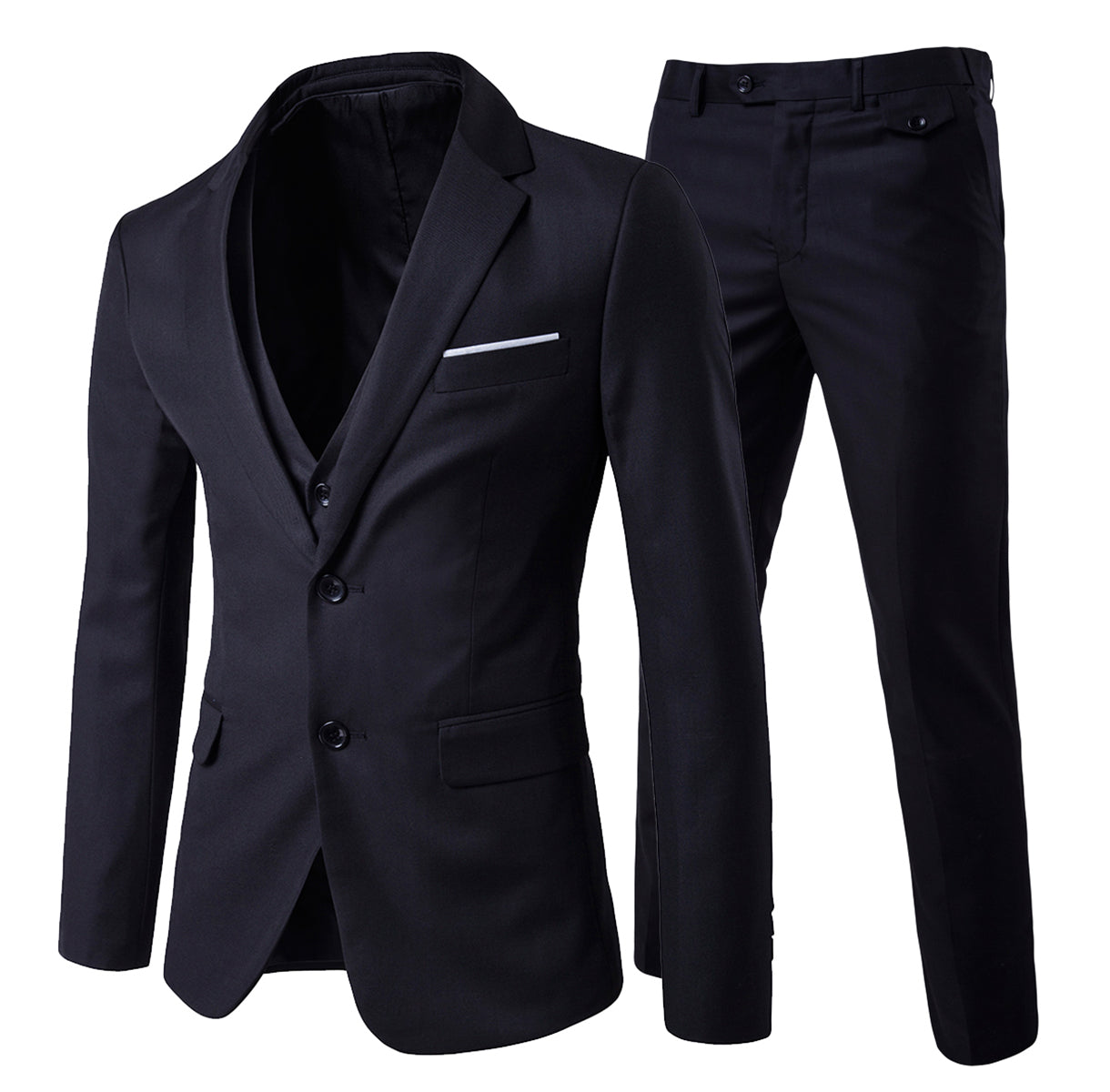 3-Piece Notched Lapel Casual Suit 9 Colors - Cloudstyle