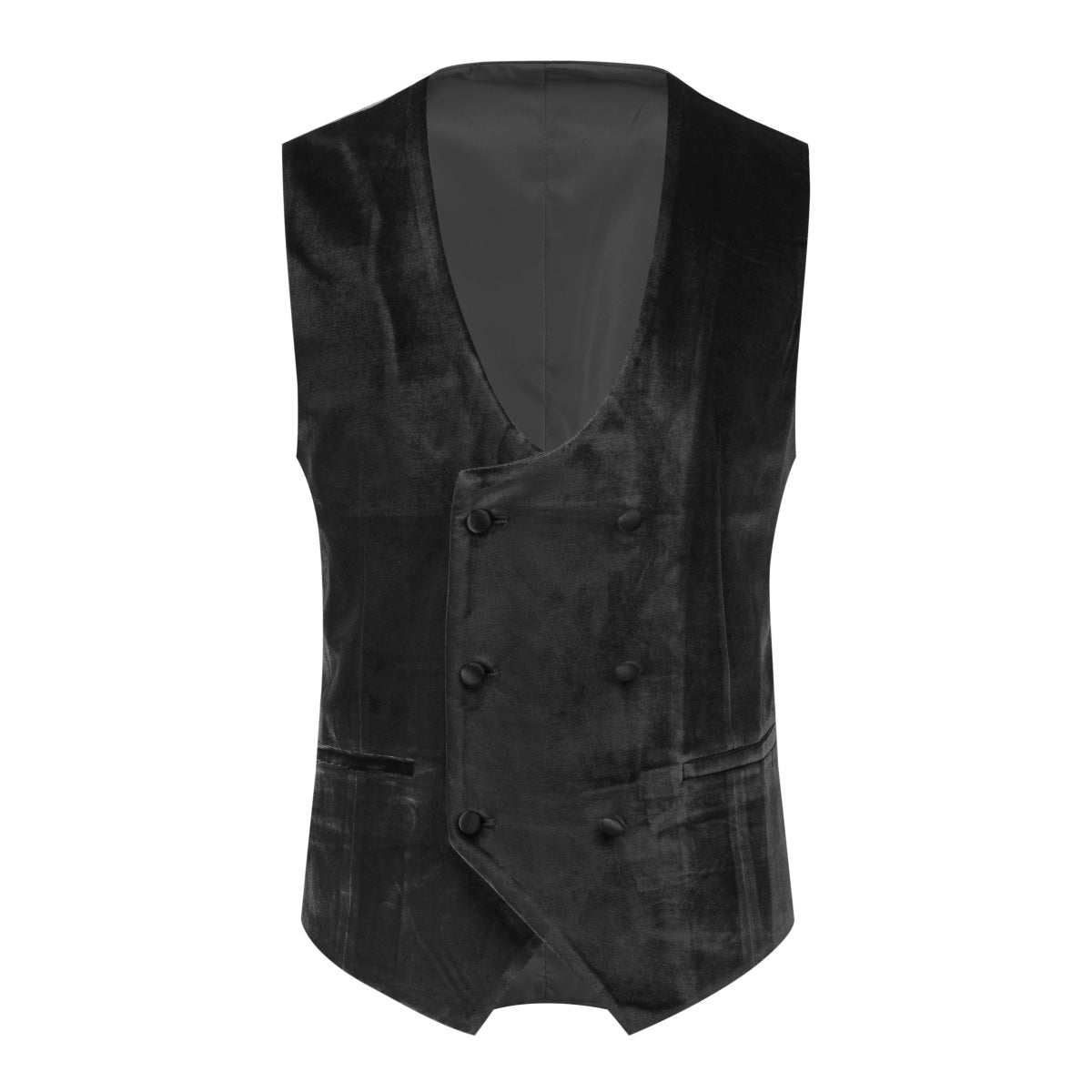 Black Velvet Tuxedo Suit - 3-Piece One Button Lapel Design