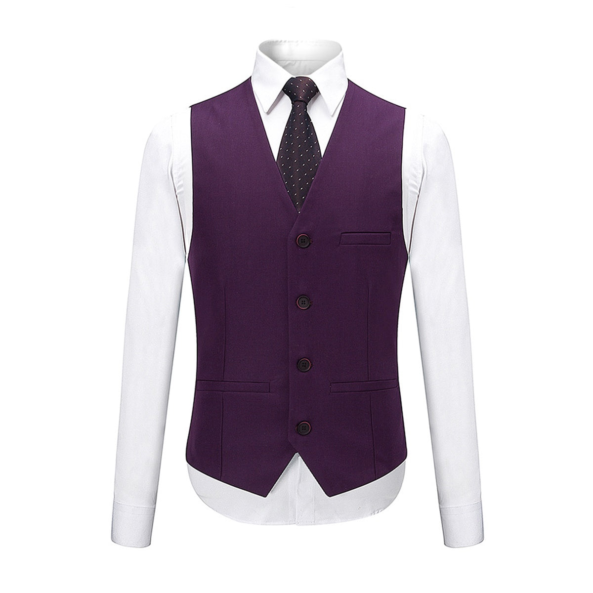 Mens 3-Piece Slim Fit Purple Suit