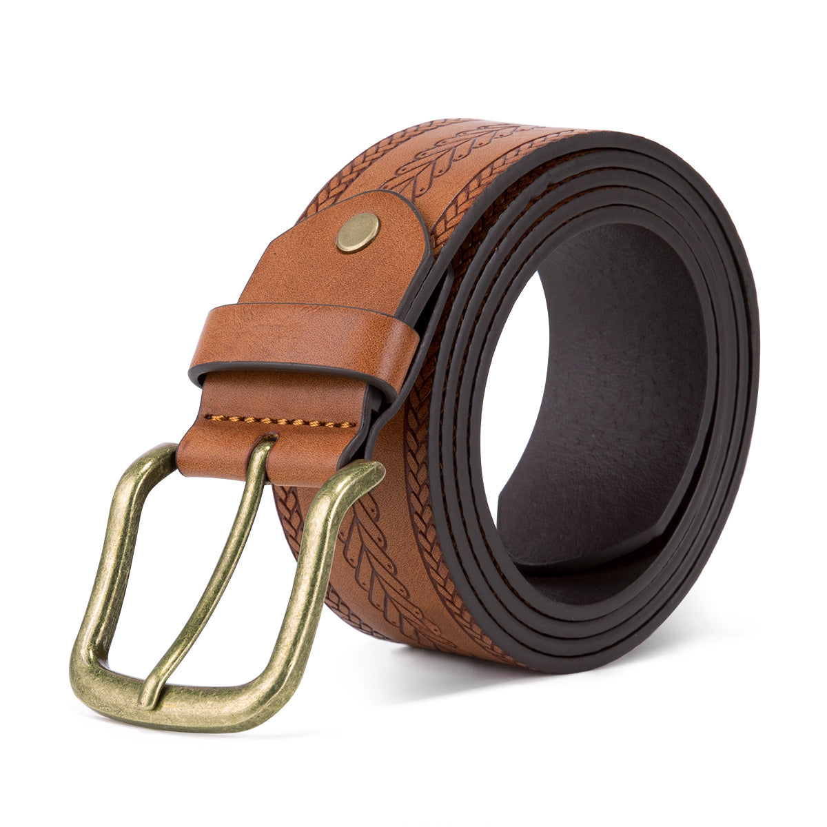 Herringbone Embossed leather Belt