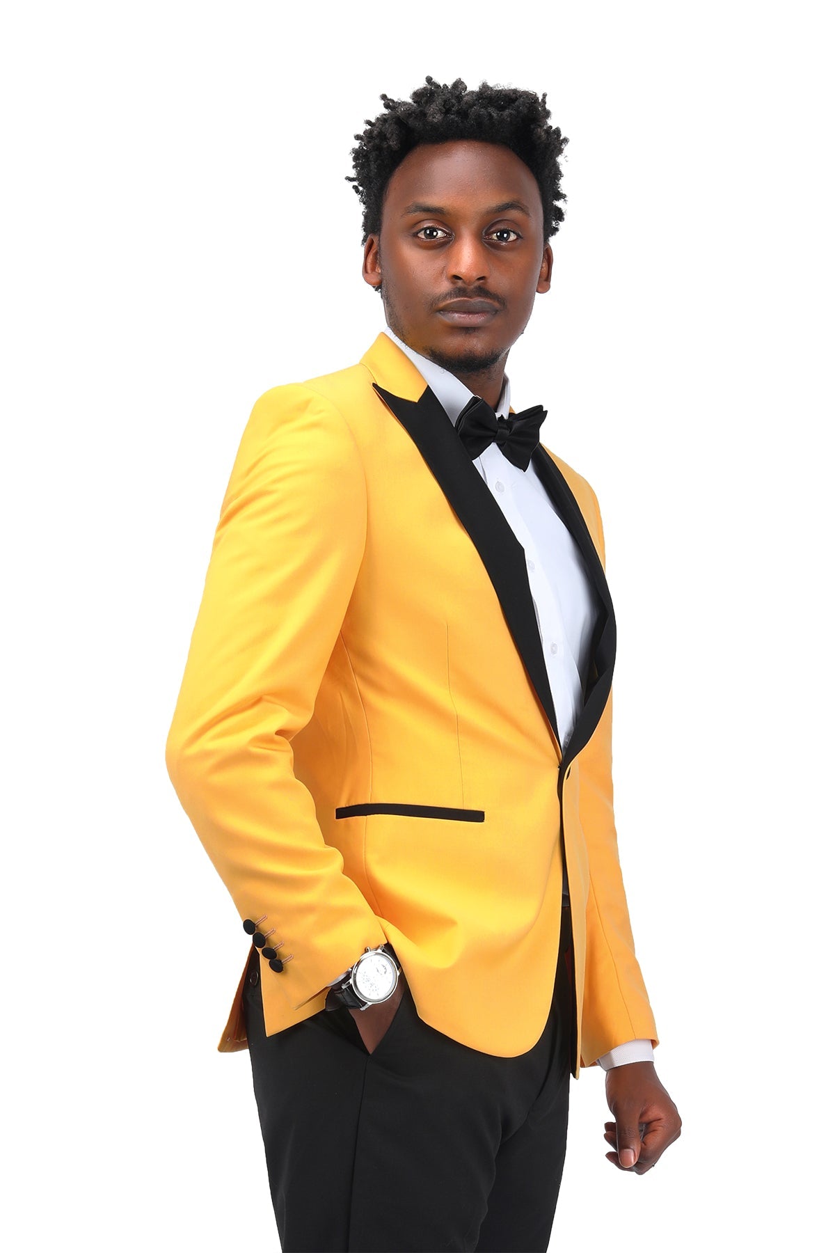 Yellow 3-Piece Slim Fit Tuxedo - One Button, Peaked Lapel