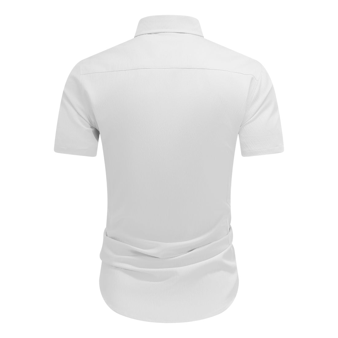 Herren Kurzarm Sommerhemd Regular Fit Leinenhemd Business Weiß