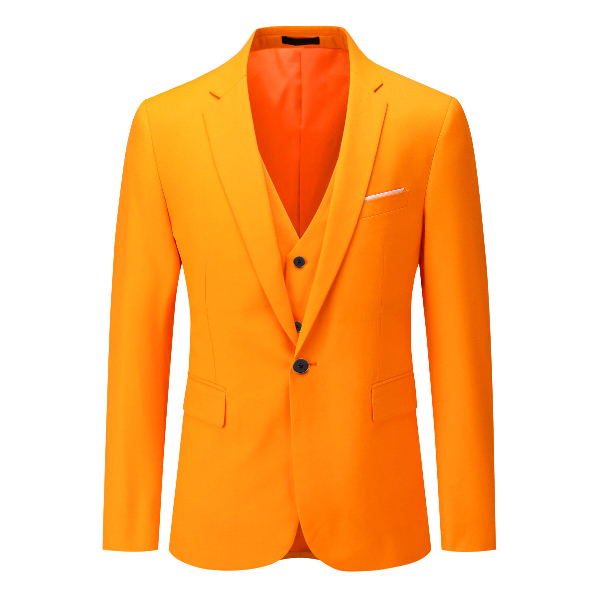 Orange 3-Piece Slim Fit Suit
