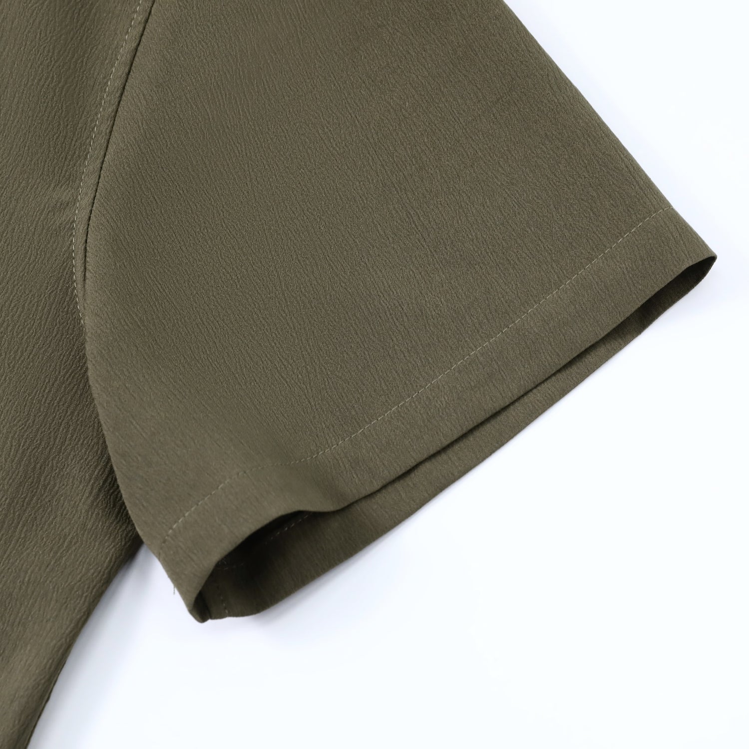 Herren Kurzarm Sommerhemd Regular Fit Leinenhemd Business Grün
