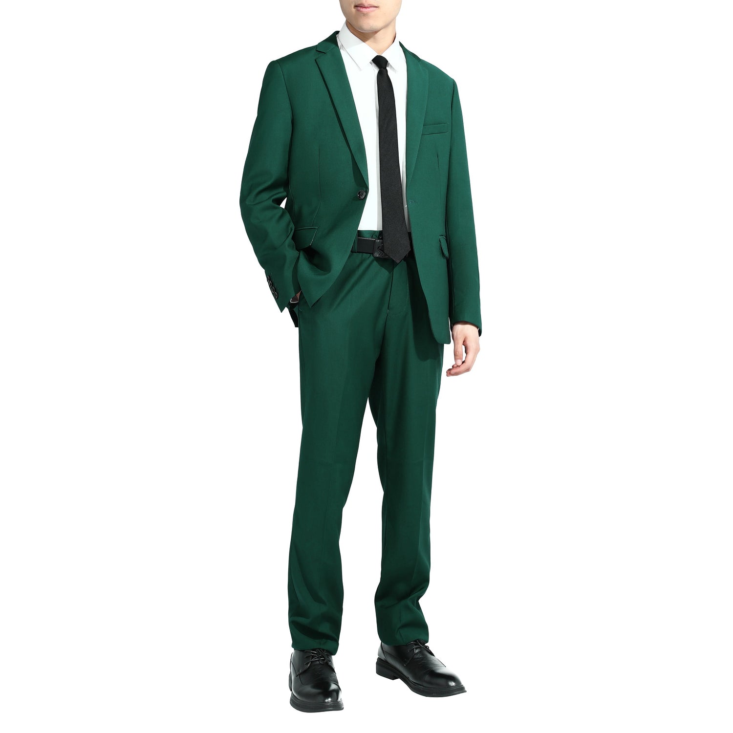 Two Piece Green Suit One Button Suit
