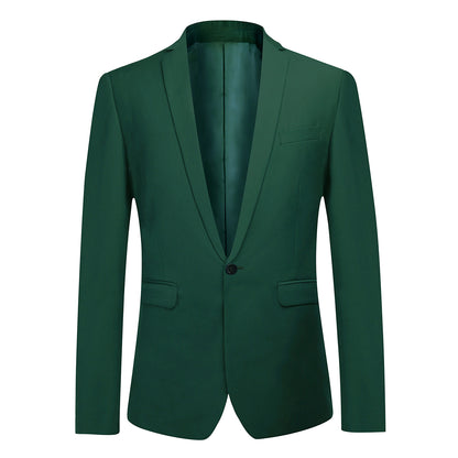 Two Piece Green Suit One Button Suit