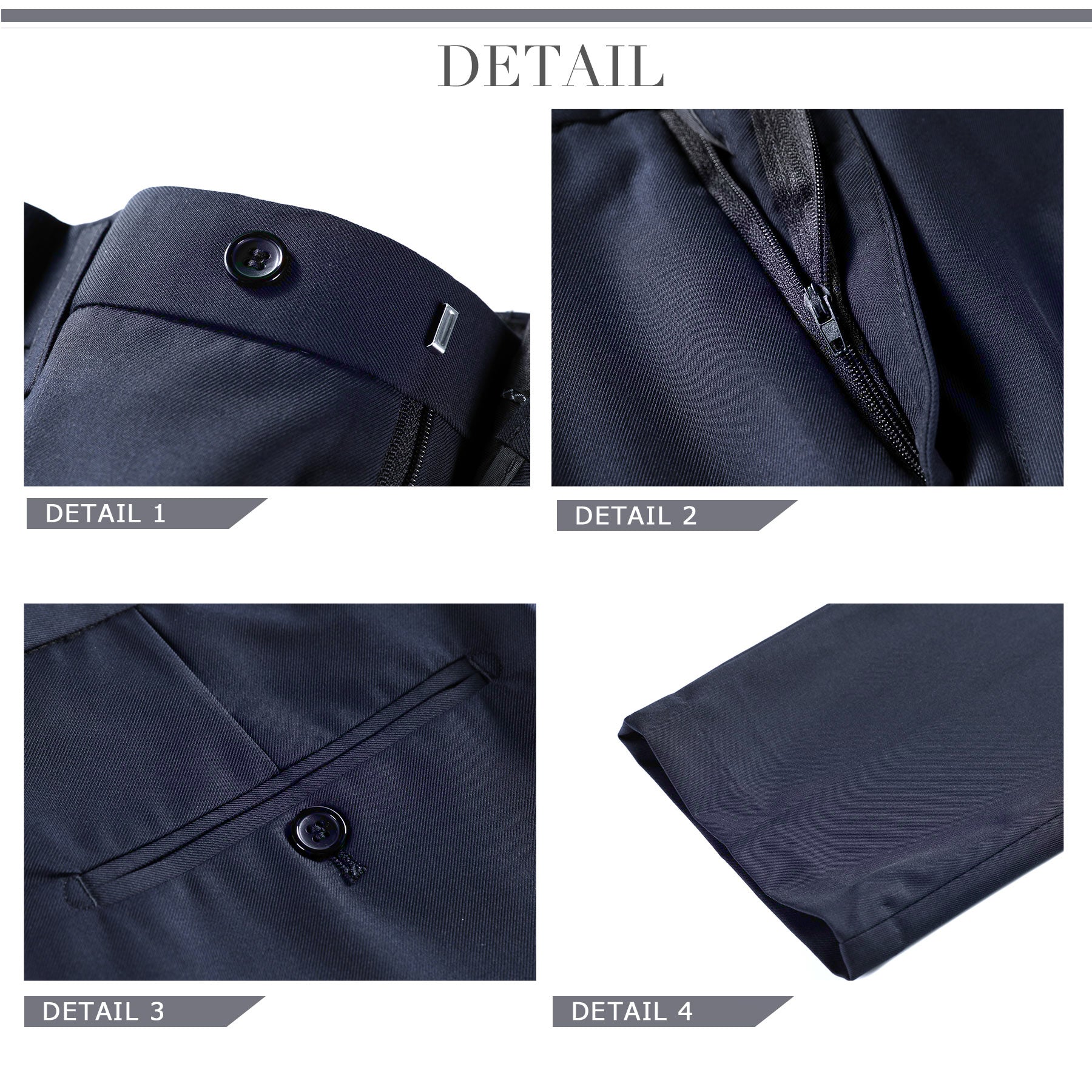 Two Piece Navy Suit One Button Suit