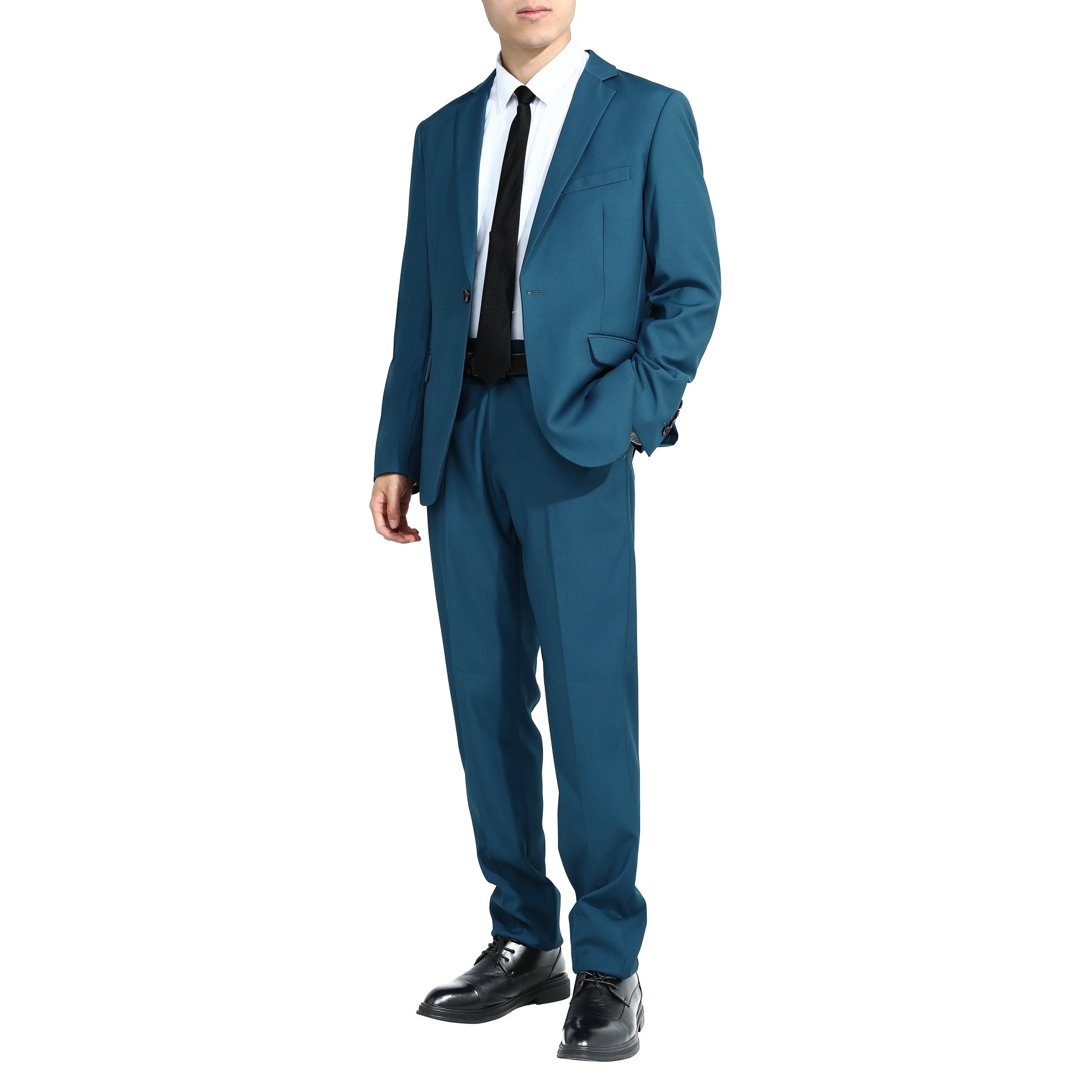 Two Piece Blue Suit One Button Suit