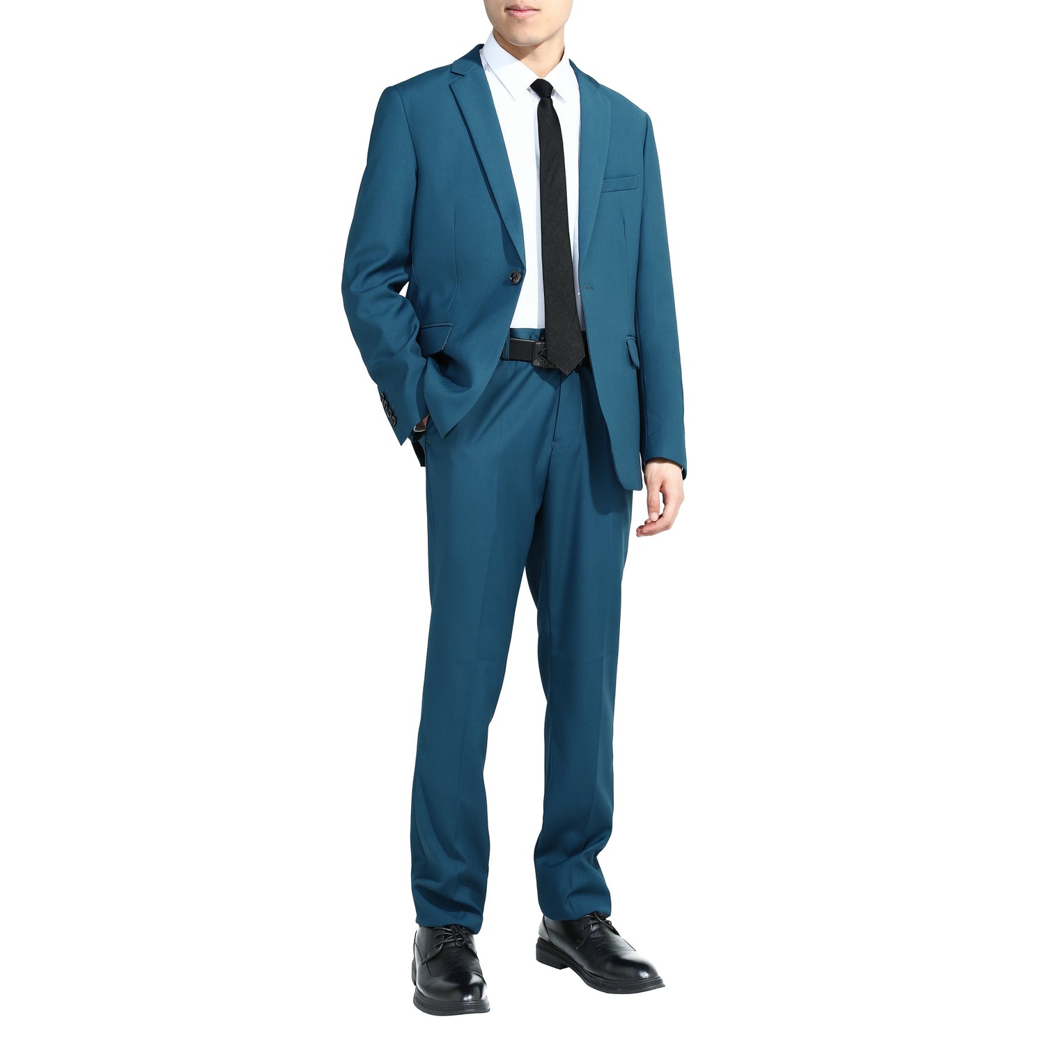 Two Piece Blue Suit One Button Suit