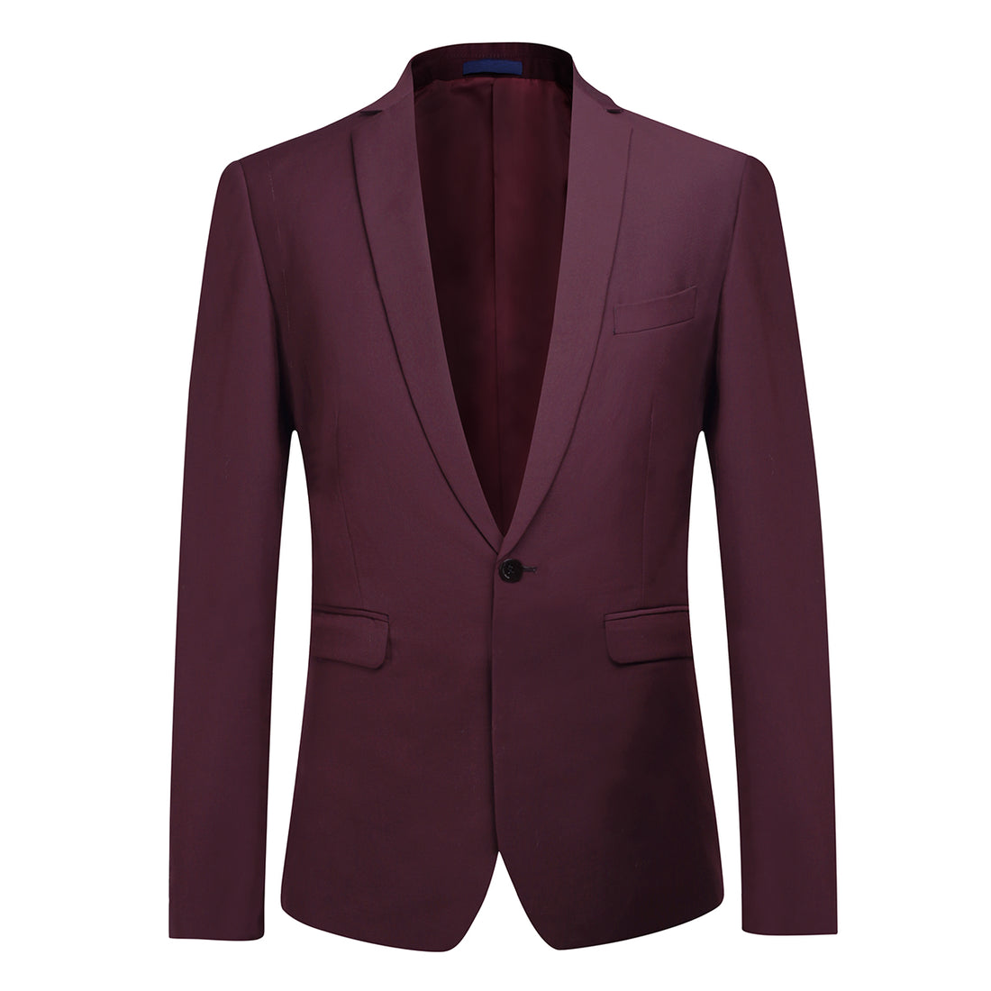 Two Piece Maroon Suit One Button Suit