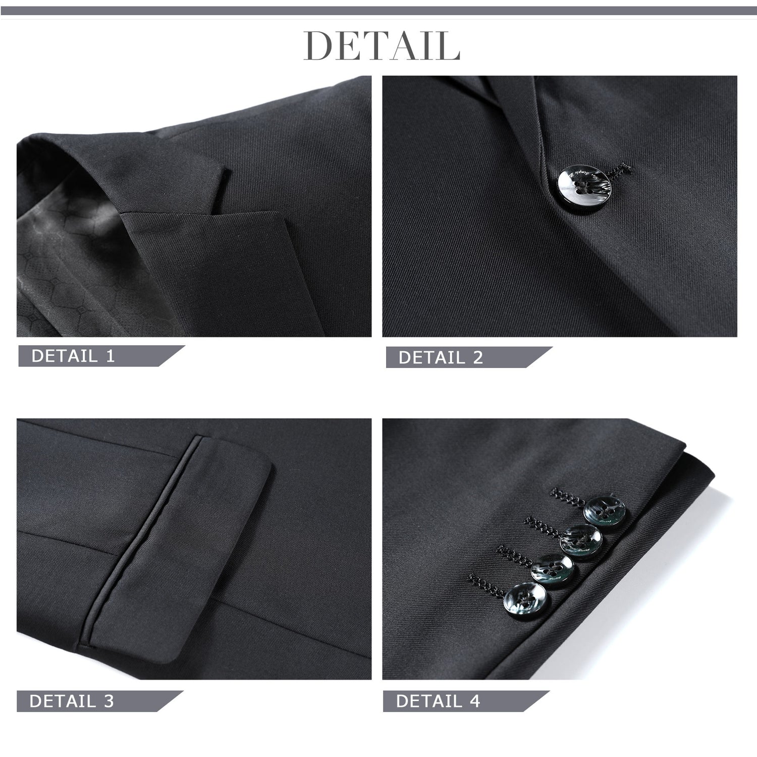 Two Piece Black Suit One Button Suit