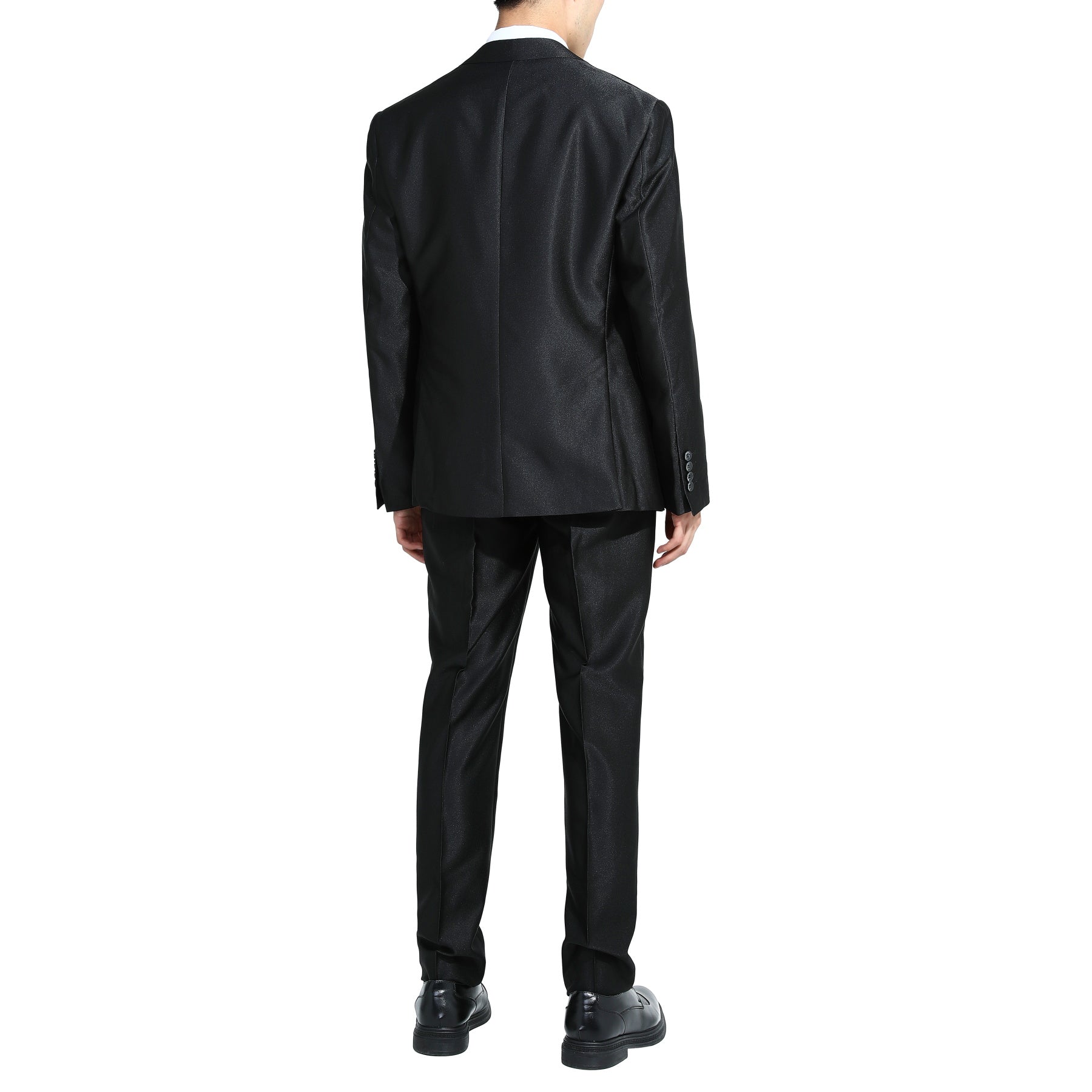 Two Piece Bright Black Suit One Button Suit