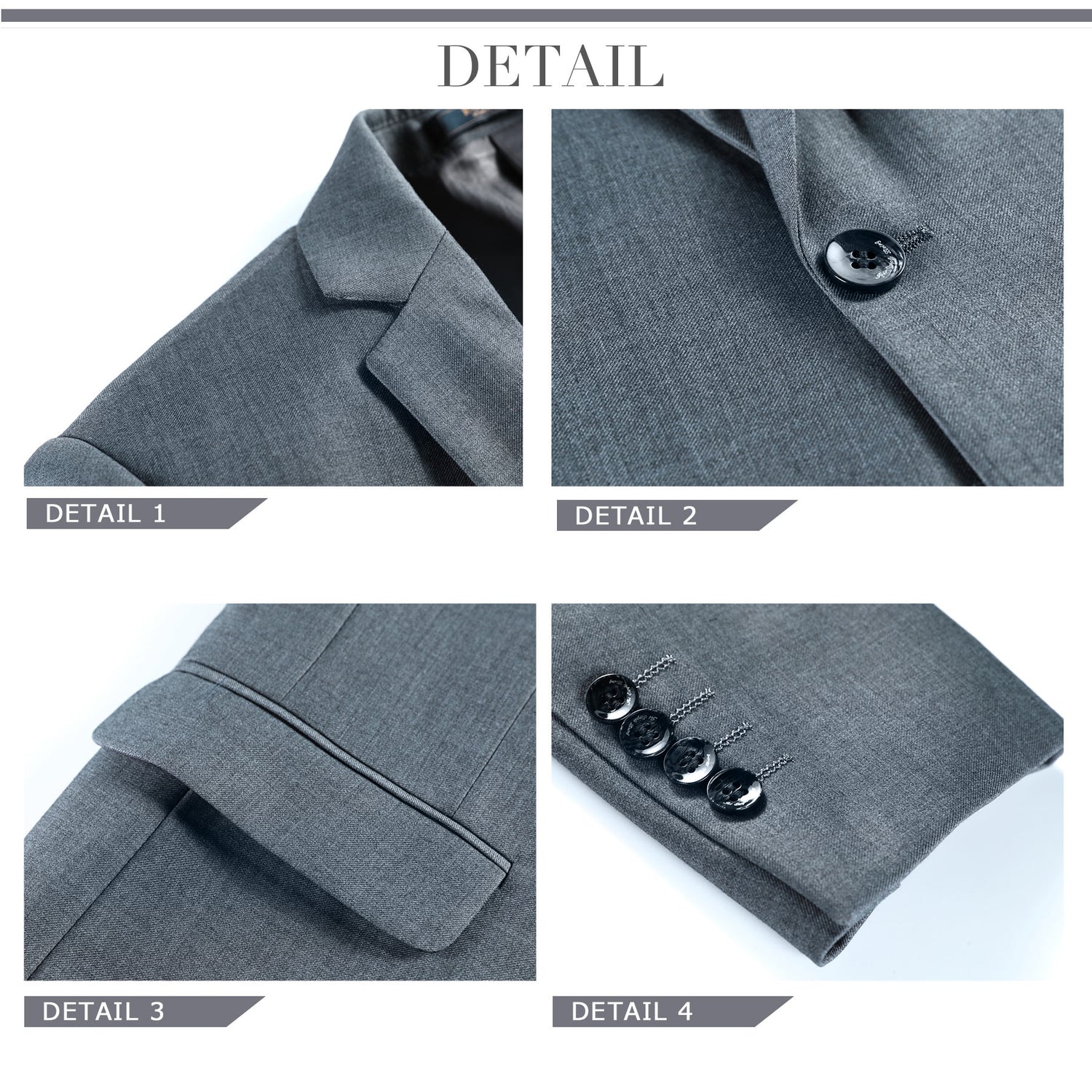 Two Piece Grey Suit One Button Suit