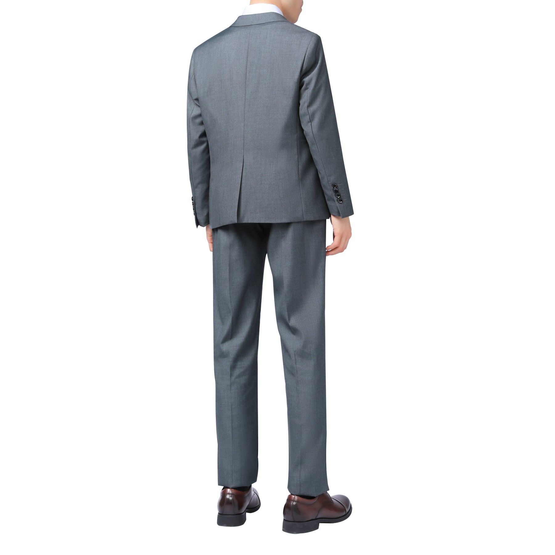 Two Piece Grey Suit One Button Suit