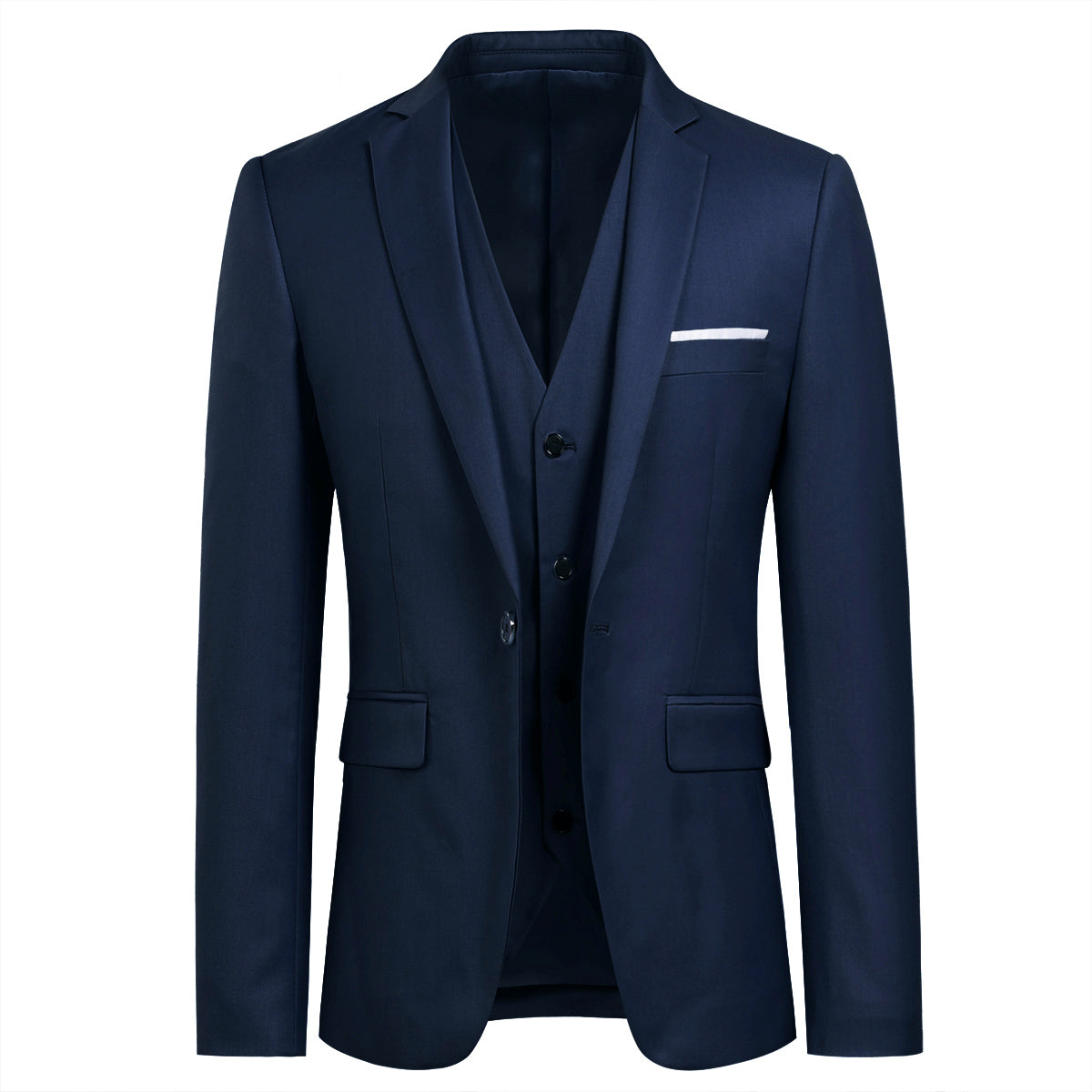 Slim Fit Peaked Lapel Navy Suit