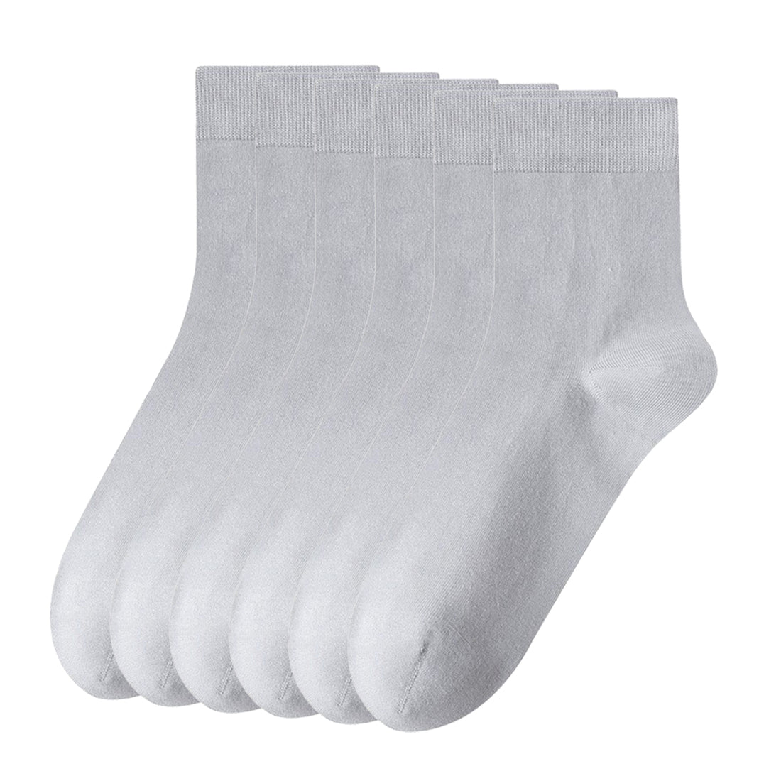 Men’s Solid Color Athletic Casual Mid-Crew Socks – 3-Pair Pack Light Gray