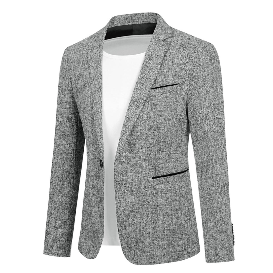 Einreihige Anzugjacke mit Revers für Herren in Grau