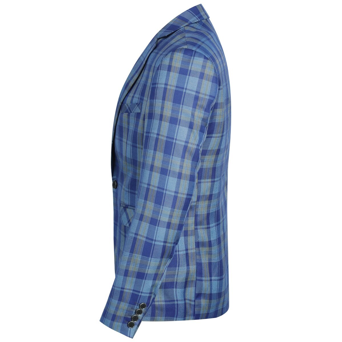 Plaid Stripe Suit Slim Fit 2-Piece Suit Light Blue
