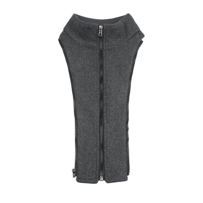 Men’s Solid Color Thick Double-Layer Collar Casual Overcoat Gray