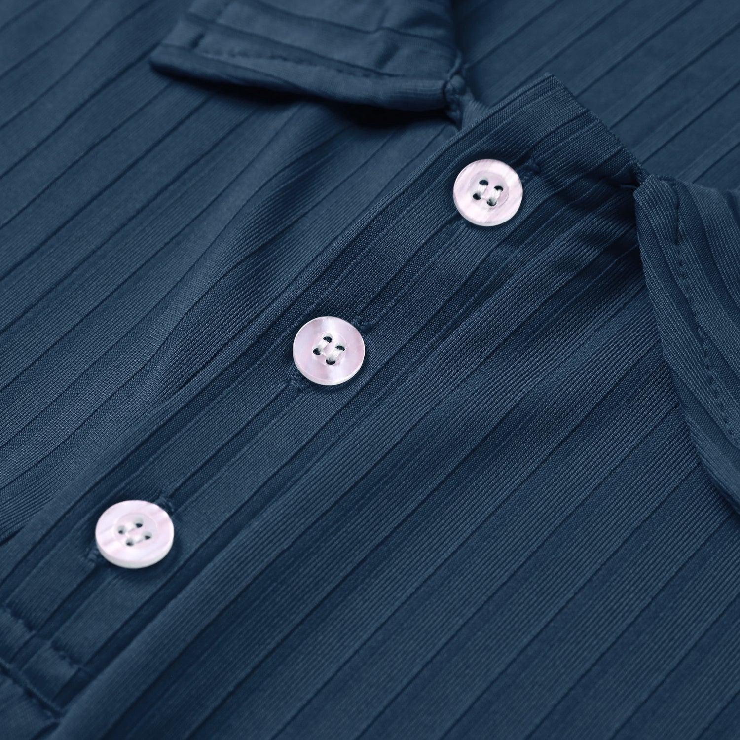 Herren Poloshirt mit Streifenmuster, kurzärmelig, Marineblau