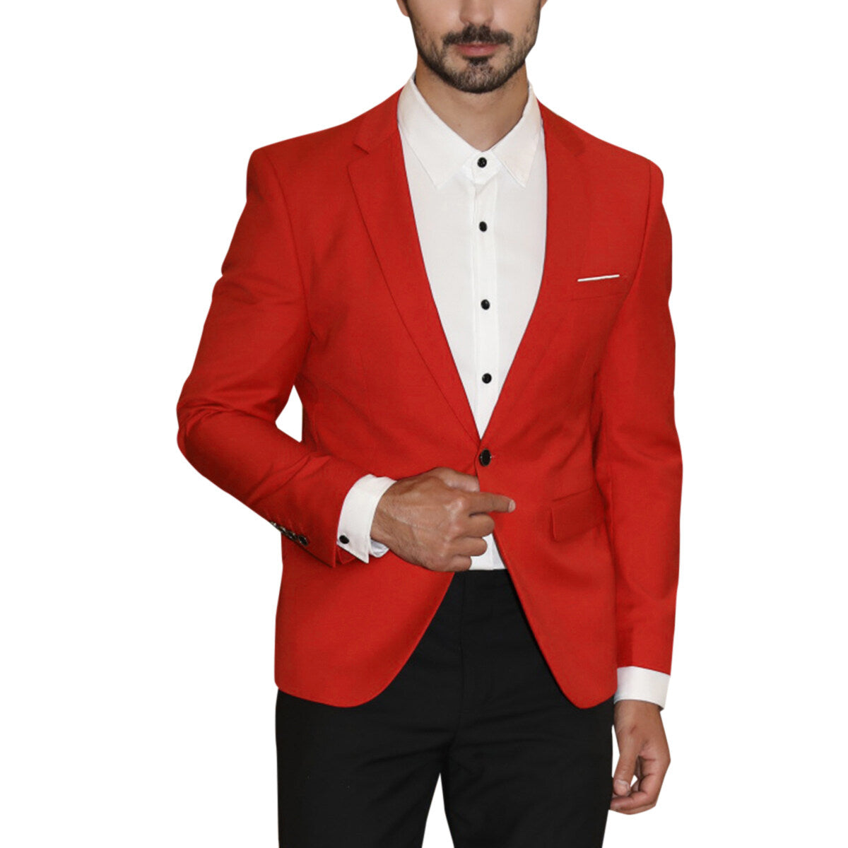 3-Piece Slim Fit One Button Fashion Red Suit