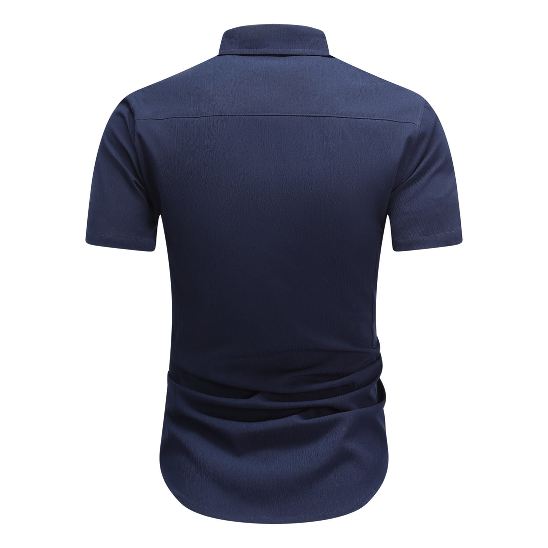 Herren Kurzarm Sommerhemd Regular Fit Leinenhemd Business Blau