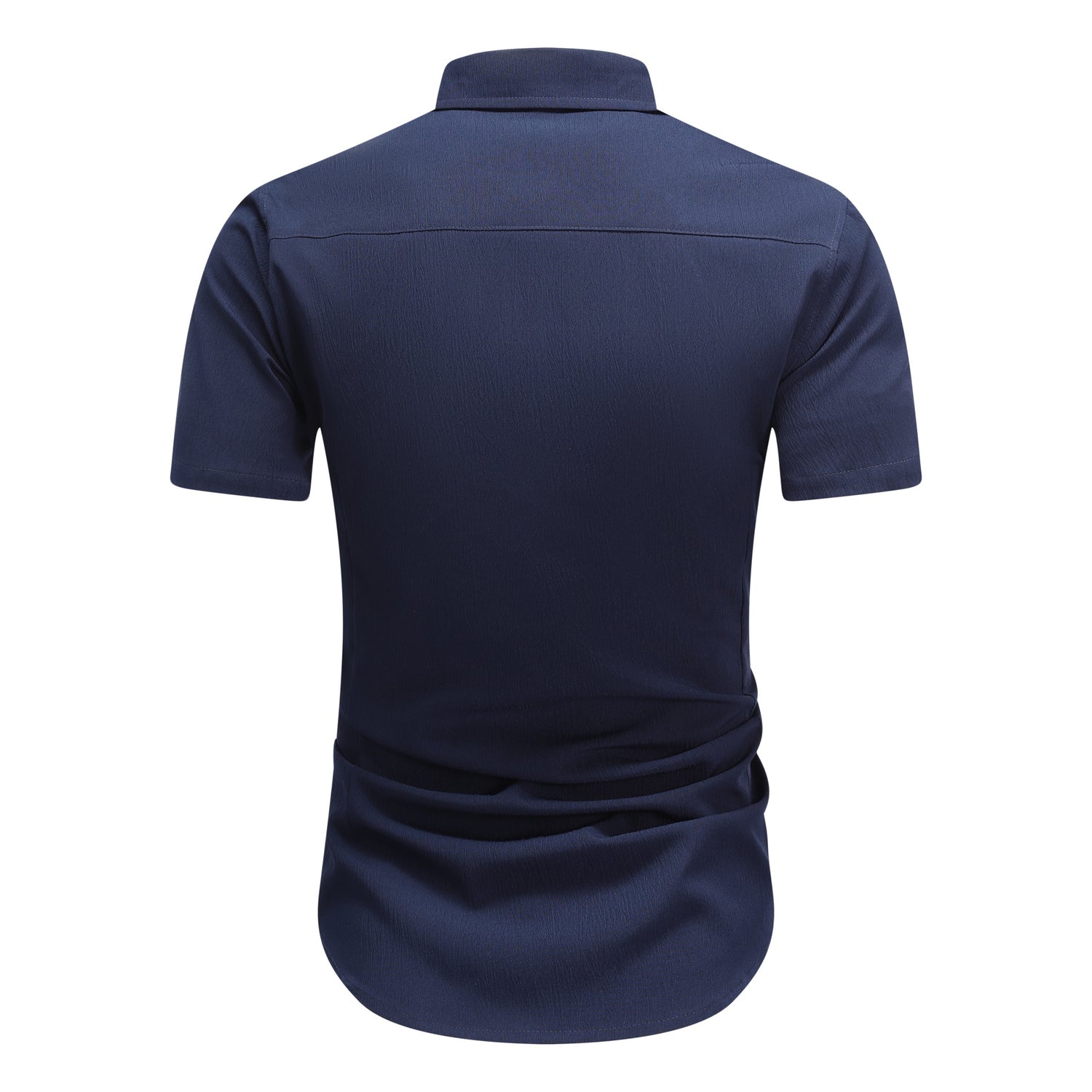 Herren Kurzarm Sommerhemd Regular Fit Leinenhemd Business Blau