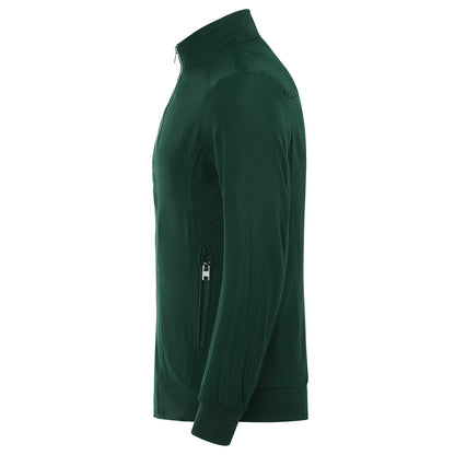 Mens Solid Stand Collar Jacket Green