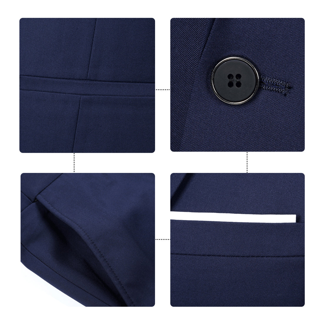 2-Piece Slim Fit Notched Lapel Blue Suit