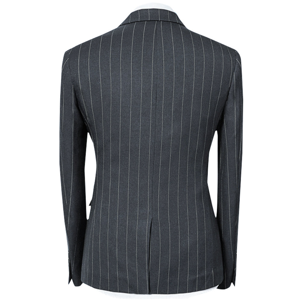 3-Piece Silver Suit Stripe Design Suit