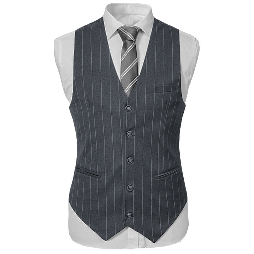 3-Piece Silver Suit Stripe Design Suit