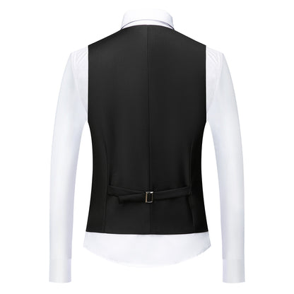 Herren Premium 3-teiliger Anzug Einknopf Schwarz