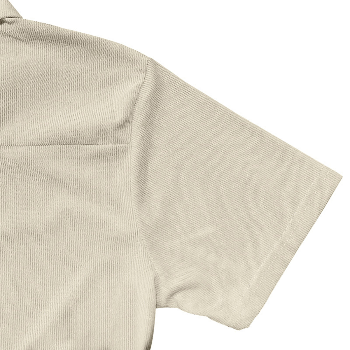 Herren Polo Cord Kurzarm Sommer T-Shirt Khaki