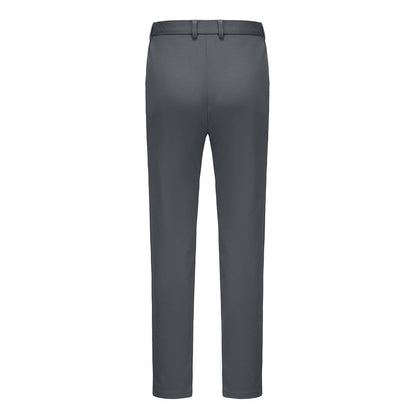 Mens Slim Solid Trousers Dress Pants Dark Grey