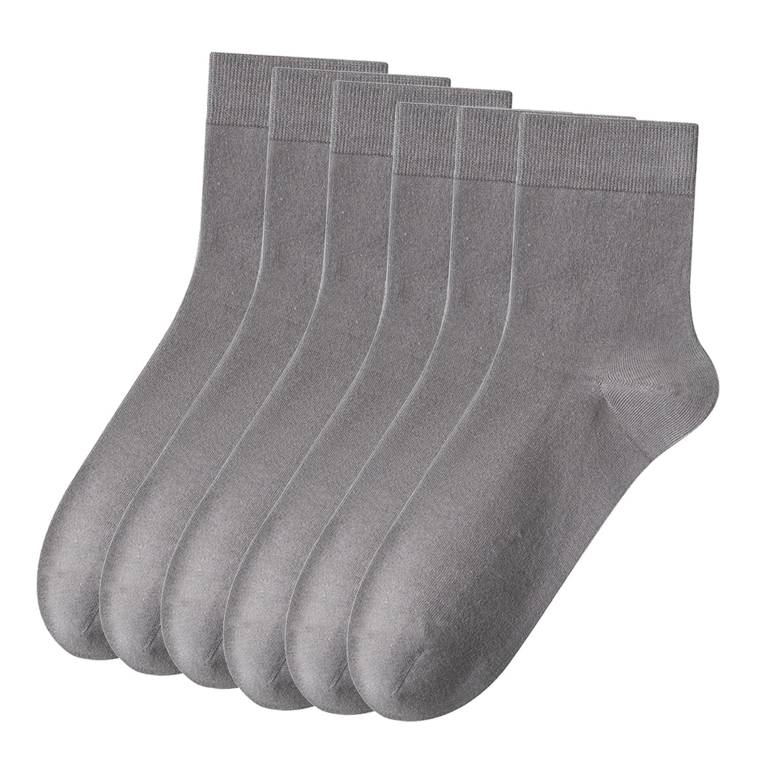 Men’s Solid Color Athletic Casual Mid-Crew Socks – 3-Pair Pack Gray